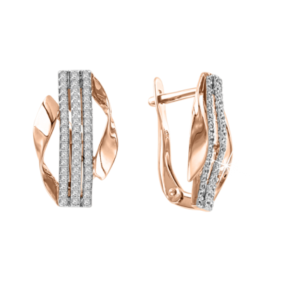 Ohrhänger aus Rotgold 585 mit Zirkonia