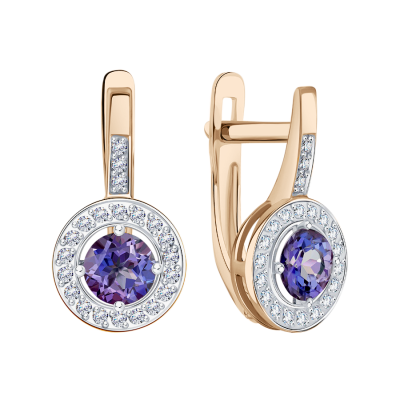 Ohrhänger aus Rotgold 585 mit Zirkonia
