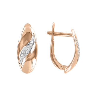 Ohrhänger aus Rotgold 585 mit Zirkonia