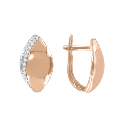 Ohrhänger aus Rotgold 585 mit Zirkonia