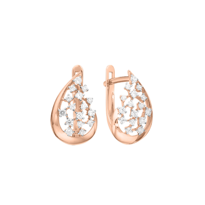 Ohrhänger aus Rotgold 585 mit Zirkonia