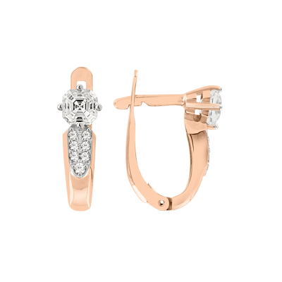 Ohrhänger aus Rotgold 585 mit Zirkonia