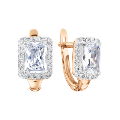 Ohrhänger aus Rotgold 585 mit Zirkonia
