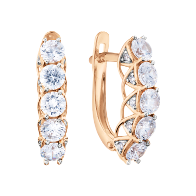 Ohrhänger aus Rotgold 585 mit Zirkonia