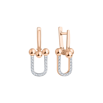 Ohrhänger aus Rotgold 585 mit Zirkonia
