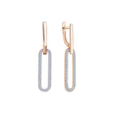 Ohrhänger aus Rotgold 585 mit Zirkonia