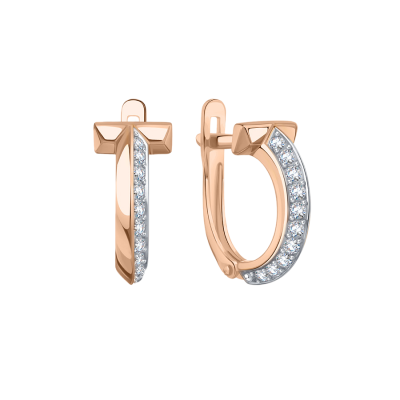 Ohrhänger aus Rotgold 585 mit Zirkonia