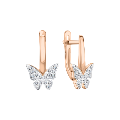 Ohrhänger aus Rotgold 585 mit Zirkonia