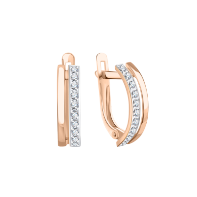 Ohrhänger aus Rotgold 585 mit Zirkonia
