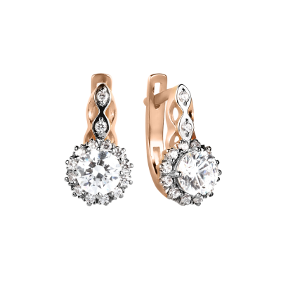 Ohrhänger aus Rotgold 585 mit Zirkonia