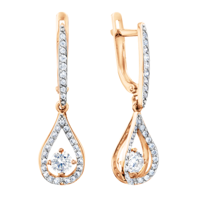 Ohrhänger aus Rotgold 585 mit Zirkonia