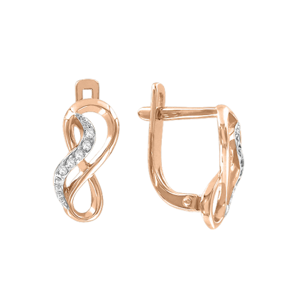 Kinder Ohrringe aus Rotgold 585 mit Zirkonia