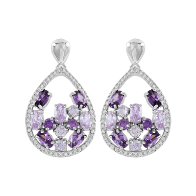 Ohrhänger aus Silber 925 mit Amethyst und Zirkonia