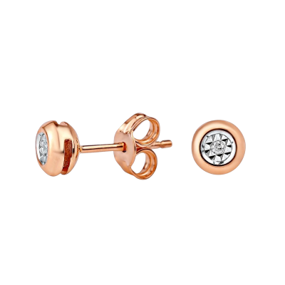Ohrstecker aus Rot/ Weißgold 585 mit Brillant