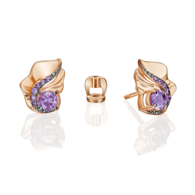 Ohrstecker aus Rotgold 585 mit Amethyst
