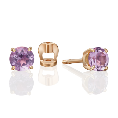 Ohrstecker aus Rotgold 585 mit Amethyst