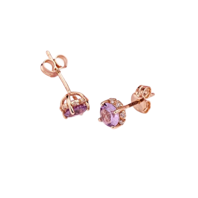 Ohrstecker aus Rotgold 585 mit Amethyst