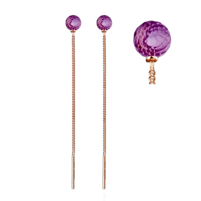 Ohrstecker aus Rotgold 585 mit Amethyst
