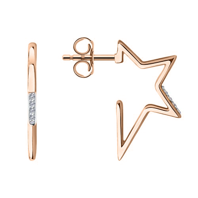 Ohrstecker aus Rotgold 585 mit Brillant
