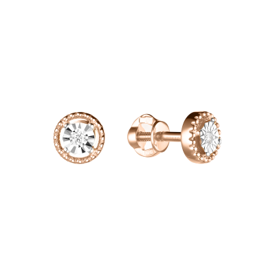 Ohrstecker aus Rotgold 585 mit Brillant