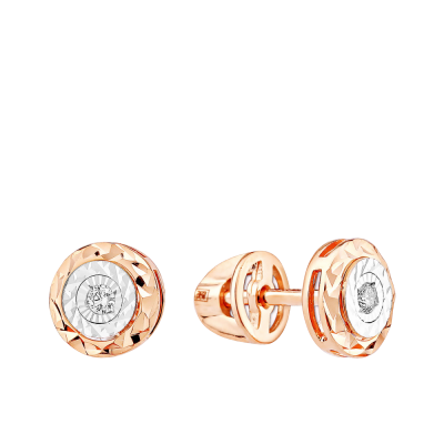 Elegante Ohrstecker aus Weiß- und Rotgold 585 mit Brillant