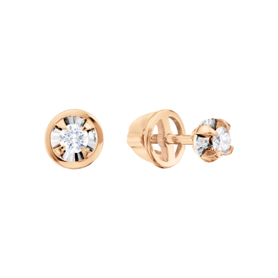 Ohrstecker aus Rotgold 585 mit Brillant