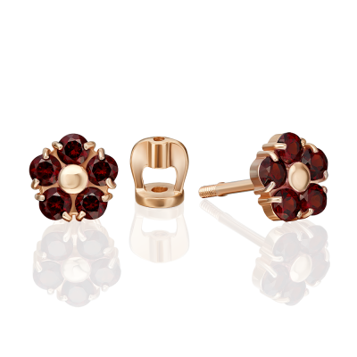 Ohrstecker aus Rotgold 585 mit Granat