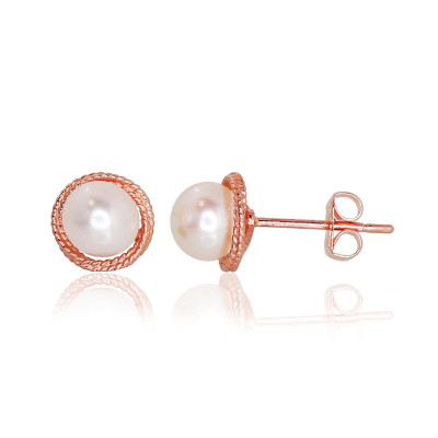 Ohrstecker aus Rotgold 585 mit Perle