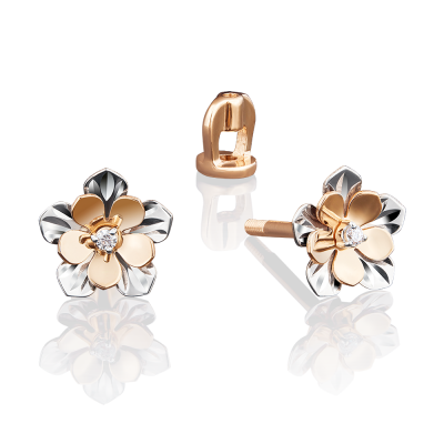 Ohrstecker aus Rotgold 585 mit Zirkonia