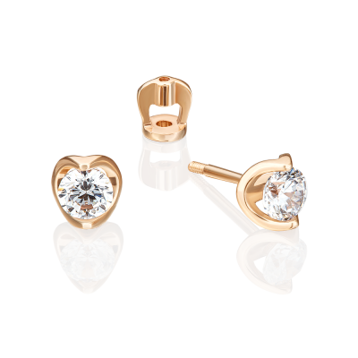 Ohrstecker aus Rotgold 585 mit Zirkonia