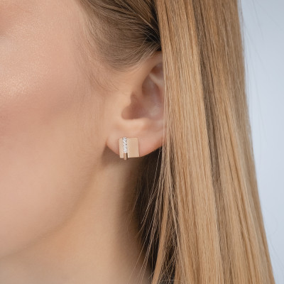 Ohrstecker aus Rotgold 585 mit Zirkonia
