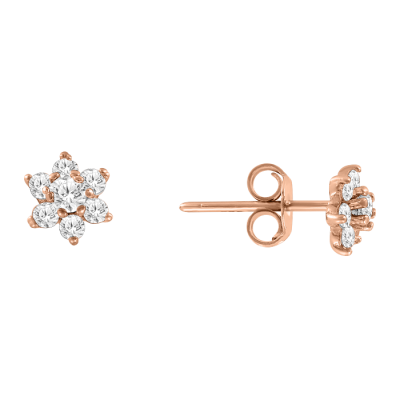 Kinder Ohrstecker aus Rotgold 585 mit Zirkonia