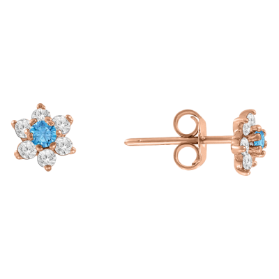 Kinder Ohrstecker aus Rotgold 585 mit Zirkonia