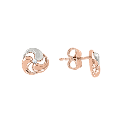 Kinder Ohrstecker aus Rotgold 585 mit Zirkonia