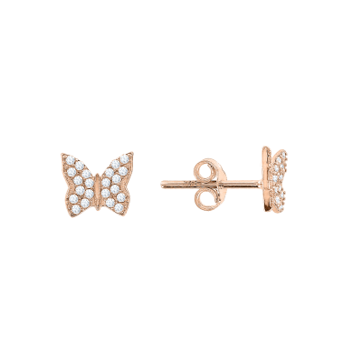 Kinder Ohrstecker aus Rotgold 585 mit Zirkonia