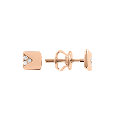 Kinder Ohrstecker aus Rotgold 585 mit Zirkonia