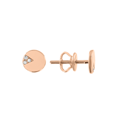 Kinder Ohrstecker aus Rotgold 585 mit Zirkonia