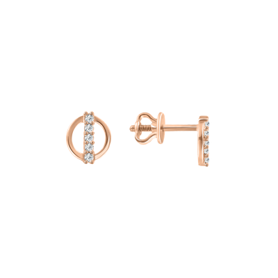 Ohrstecker aus Rotgold 585 mit Zirkonia
