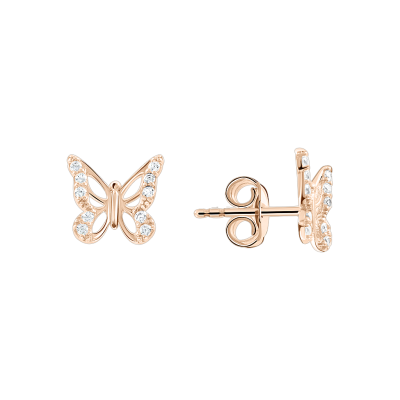 Ohrstecker aus Rotgold 585 mit Zirkonia