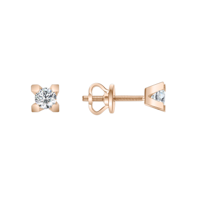 Ohrstecker aus Rotgold 585 mit Zirkonia