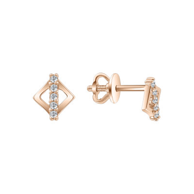 Ohrstecker aus Rotgold 585 mit Zirkonia