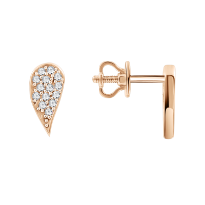 Kinder Ohrstecker aus Rotgold 585 mit Zirkonia
