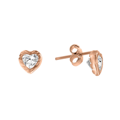 Kinder Ohrstecker aus Rotgold 585 mit Zirkonia