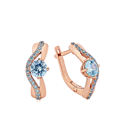 Ohrhänger aus Rotgold 585 mit Zirkonia
