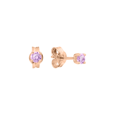 Kinder Ohrstecker aus Rotgold 585 mit Zirkonia