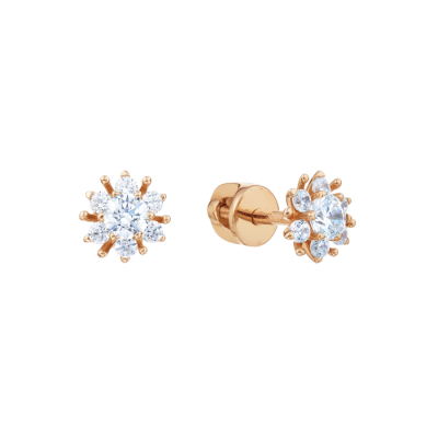 Kinder Ohrstecker aus Rotgold 585 mit Zirkonia