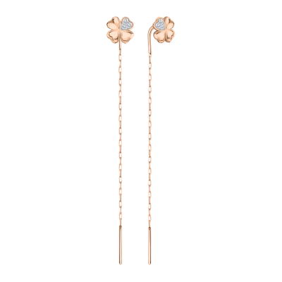 Durchzieh-Ohrhänger aus Rotgold 585 mit Zirkonia
