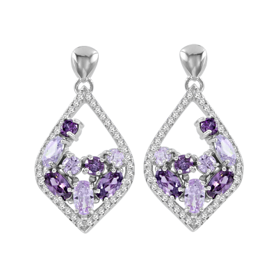 Ohrstecker aus Silber 925 mit Amethyst und Zirkonia