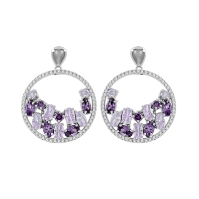 Ohrstecker aus Silber 925 mit Amethyst und Zirkonia