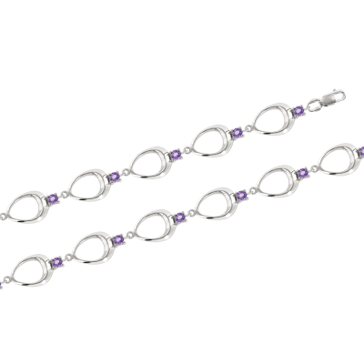 Silberarmband aus Silber 925 mit Amethyst